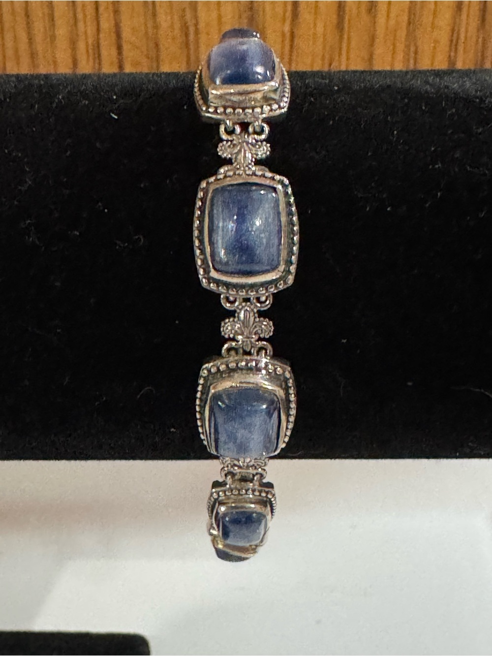 925 Sterling Silver Blue Kyanite Link Bracelet